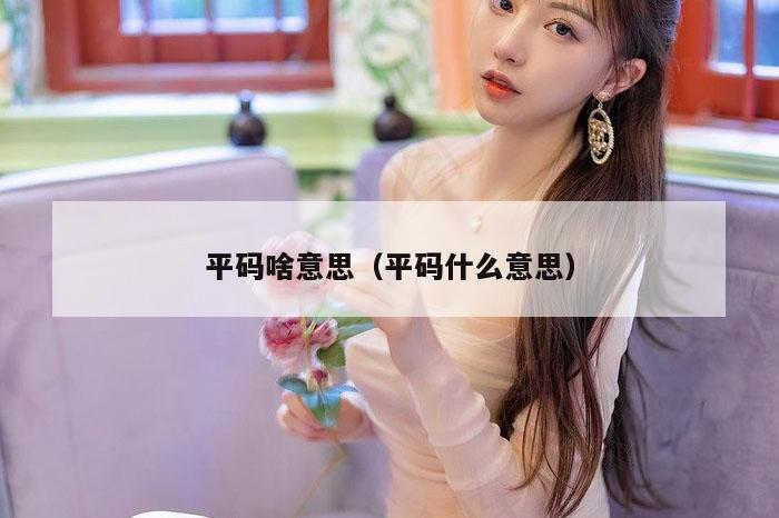 平码啥意思（平码什么意思）
